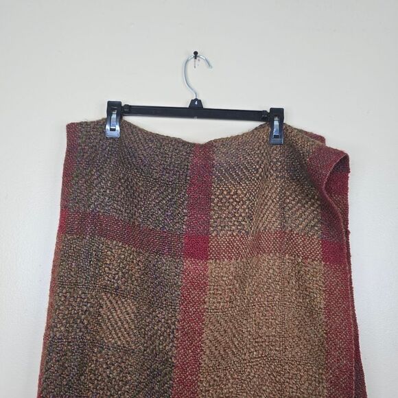Kennebunk Weavers Throw Blanket Hand Woven USA Fringe Plaid Earth Tones 40 X 70" - Picture 3 of 4